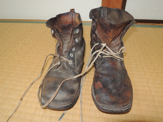 WW2 Original japanese army soldiers leather Boots junk