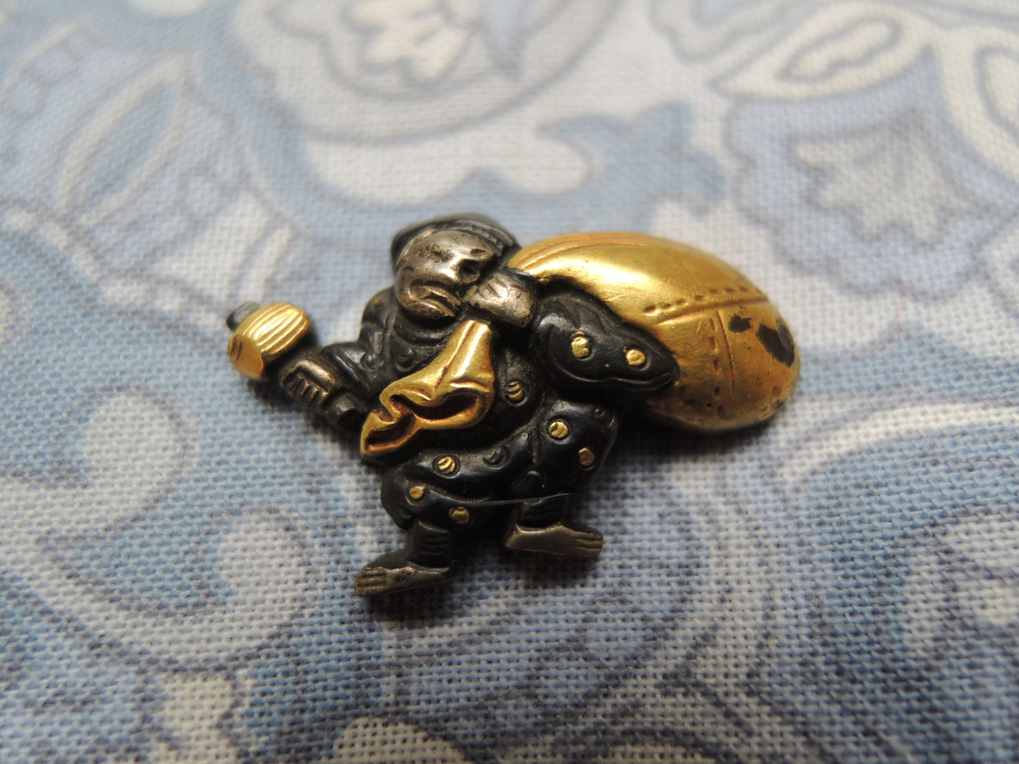 Antique Menuki Japan Samurai katana Edo period Daikokuten and Ebisusama