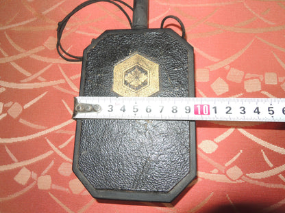 Antique Gun Powder Flask Japan Samurai Edo period matchlock Tanegashima Mokko and Hexagon