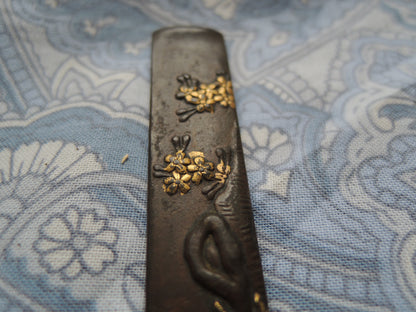 Antique Kozuka Japan Samurai katana Edo period Horse and Cherry Tree