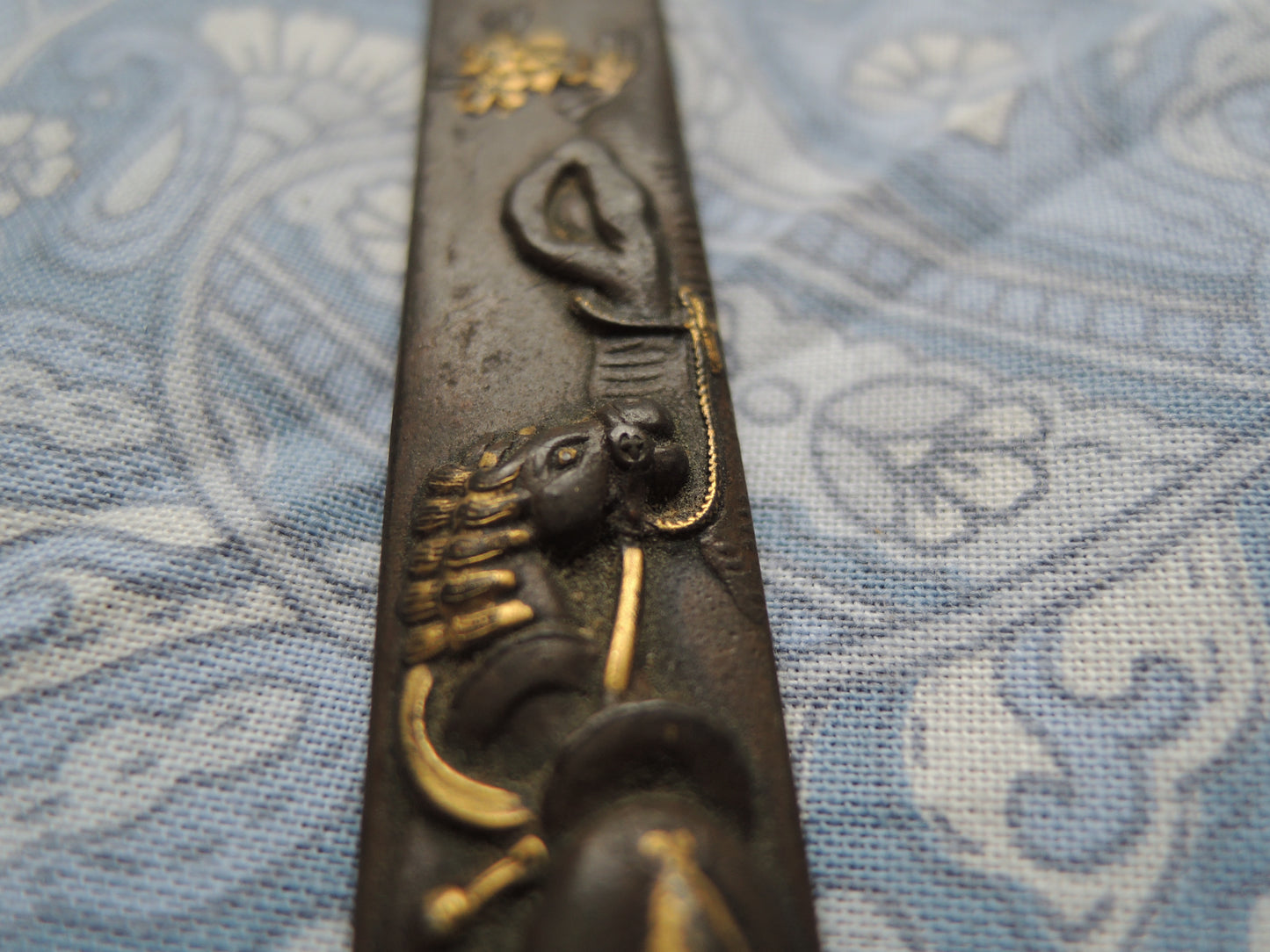 Antique Kozuka Japan Samurai katana Edo period Horse and Cherry Tree