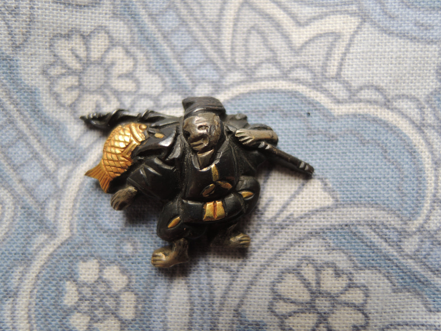 Antique Menuki Japan Samurai katana Edo period Daikokuten and Ebisusama